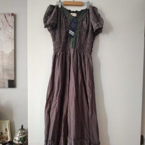 Renaissance Peasant Boho Inspired Cap Sleeve Dress